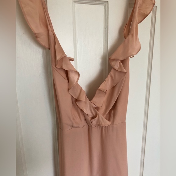 NWT Amanda Uprichard Chandelier Silk Pale Pink Maxi Dress Size P/XS - Picture 7 of 12